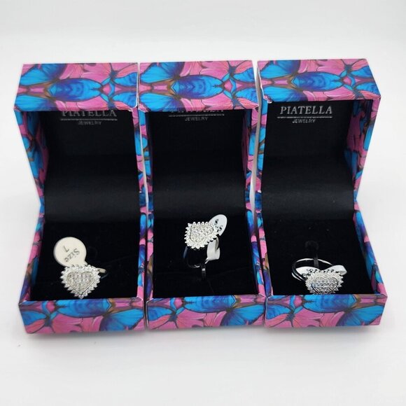 Brand New Gold Plated Heart Cz Stones Ring - Picture 2 of 10